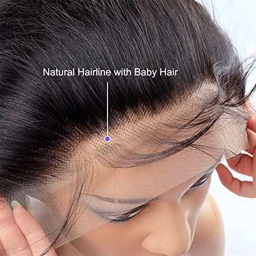 13x4 Ear To Ear Straight Lace Frontal Closure Transparent HD Human Hair With Baby Hair Knots 100% Virgin Remy Human Lace Frontal Closures 150% Density Natural Color (18 Inch,Straight frontal)