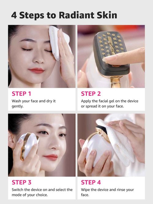 Microcurrent Facial Device Face Lift: iFae 3 in 1 Light Therapy for Face, Portable Face Lift Device for 90 Seconds Lifting, Tightening, Skin Rejuvenation Anti-Aging Wrinkle Skin Salon at Home (White)