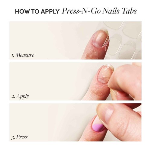 Glamnetic Press-On Nails & Adhesive Nail Tabs - Hailey | Glossy, Semi-Transparent, Short Almond Nails, Reusable | 15 Sizes - 30 Nail Kit with Adhesive Tabs