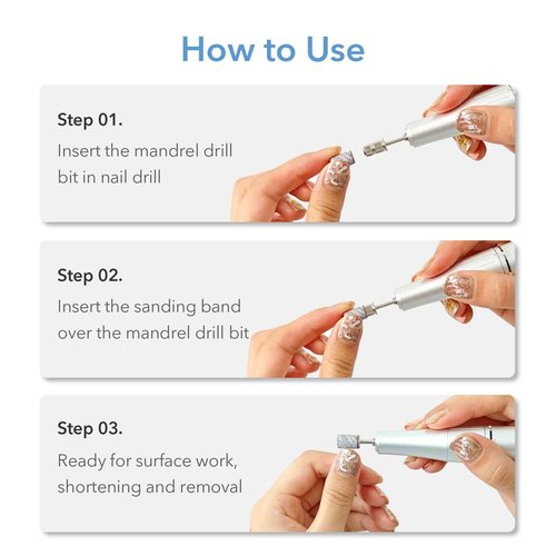 GazePlus 100 Pcs Sanding Bands for Nail Drill with 1 Piece 3/32" Mandrels Nail Drill Bit 240 Grit Disposable Nail Sanding Bands for Acrylic Nails Gel Manicure & Pedicure, Zebra