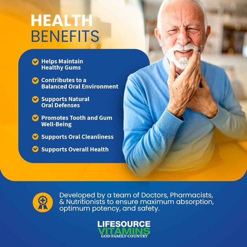 LifeSourceVitamins Tooth & Gum - Anti-B - Support - 90 Caps - Proprietary Formula - LVs, 1 Count (Pack of 1)