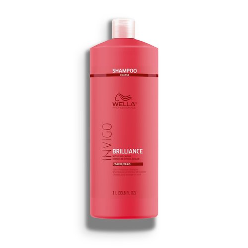 Wella Professionals Invigo Brilliance Shampoo for Coarse Hair | Color Protection & Vibrancy | 33.8 Fl Oz