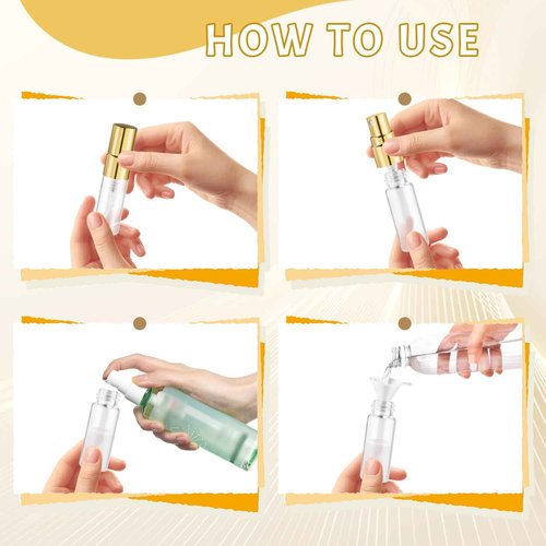BOSMIOW 30Pcs 2ml Empty Clear Glass Mist Spray Bottle with Golden Aluminized Nozzle,Refillable Mini Perfume Atomizer,Travel Sample Liquid Bottle,Makeup Container for Perfume,Air Fresheners,