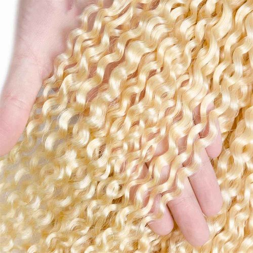 613 Bundle Blonde Kinky Curly Human Hair Weave 28 28 28 Inch Brazilian Unprocessed Virgin Hair 3 Bundles Blonde Kinky Curly Human Hair Extensions