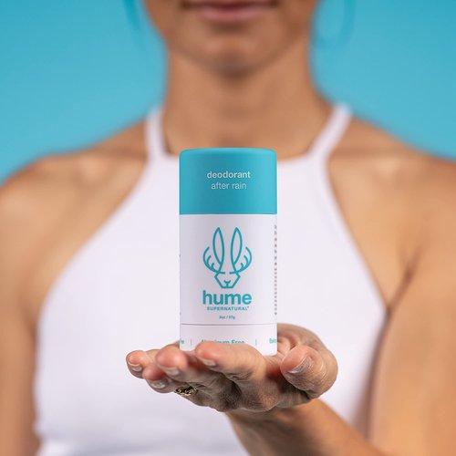 Hume Supernatural Aluminum Free Deodorant for Women & Men - Safe for Sensitive Skin - Probiotic, Plant-Based, Baking Soda Free, Aloe, & Cactus Flower, Anti Sweat, Stain & Odor – After Rain, 2-Pack