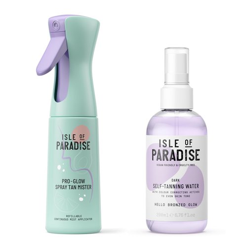 Isle of Paradise Self Tanning Water, Dark (Bronzed Glow) + Pro Glow Spray Tan Mister