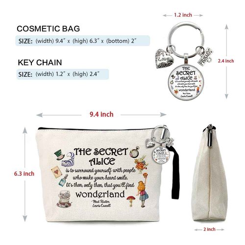 ZHANTUONE Fairy Tale Funny Cosmetic Bag keychain pendant Set, for Travel Toiletry Zipper Storage Pouch Makeup Bag, Gifts for Friends Coworker Bestie BBF, Movie Lover Fairy Tale Fans