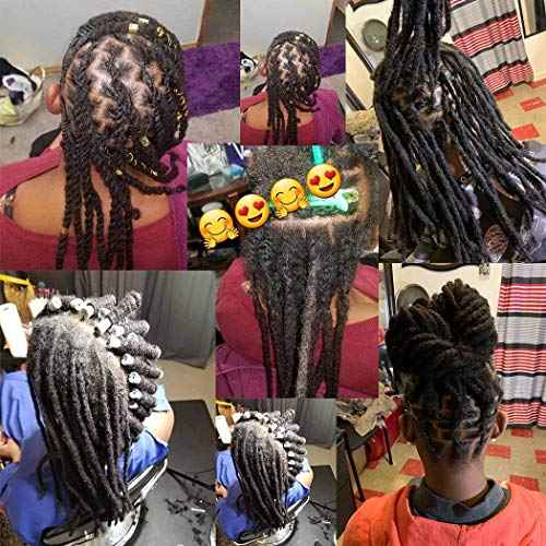 Human Hair Dreadlocks Extension Handmade Locs Small Size(diameter 0.4cm) 10inch 30 Strands/pack Natural Black #1B