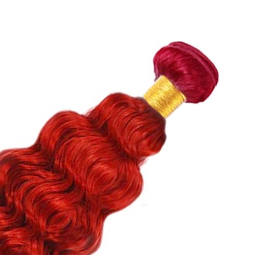 Red Curly Wave Human Hair Bundles 32 Inch Kinky Curly Single Bundle Light Red Color Human Hair Unprocessed Native Virgin Hair 100g Total Double Weft Crochet Human Hair Extensions for Women