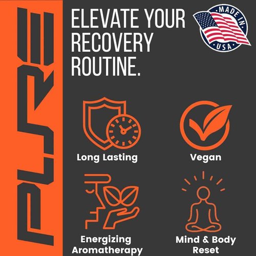 Pure Energizing Sport Shower Steamers - Natural Orange and Tea Tree Essential Oils, Made in USA, Energy Boost for Athletes, Christmas Stocking Stuffers for Runners, Relaxing Gift for Self Care