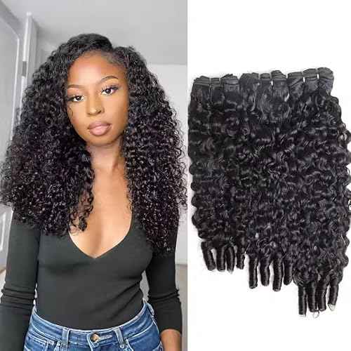 Burmese Curly Bundles Human Hair Unprocessed 100% Real Human Hair Burmese Bundles Water Wave Bundle For Quick Weave Double Weft Natural Black Color 14 16 18 Inch for black women