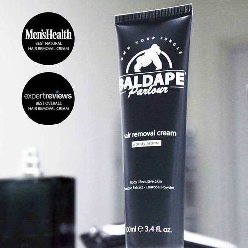 Bald Ape Parlour BALDAPE PARLOUR Body & Back Hair Removal Kit with Men's Depilatory Cream, Extendable Applicator & Loofah for Smooth, Hair-Free Results
