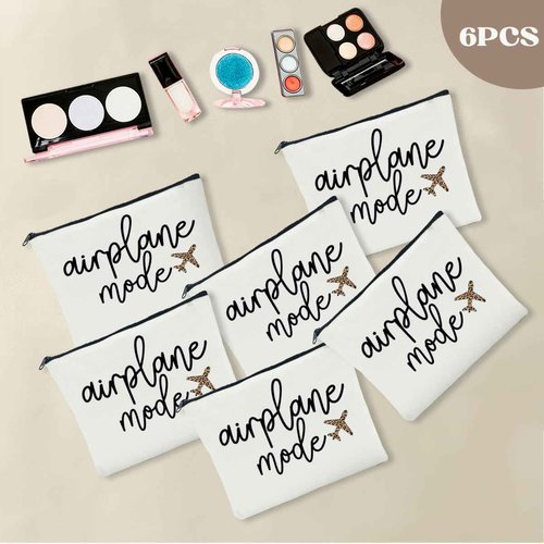 6 PCS Travel Gifts for Women - Girls Trip & Weekend Bags for Women Traveler Sister Besties Vacation Holiday Bachelorette Party Cosmetic Bag