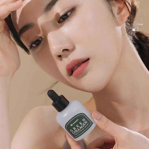 Leaders Green Collagen Moist Firming Serum – Vegan Plant-Powered Anti-Aging, Skin Firming, Hydration, Improves Elasticity, Repairs Skin Barrier, Phyto-Lacto Collagen, Suitable for Sensitive Skin 30ml