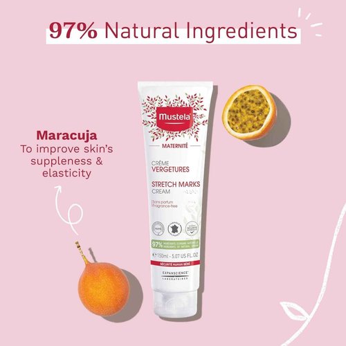 Mustela Maternity Stretch Marks Cream for Pregnancy - with Natural Avocado, Maracuja & Shea Butter - Fragrance-Free & EWG Verified - 5.07 fl. Oz