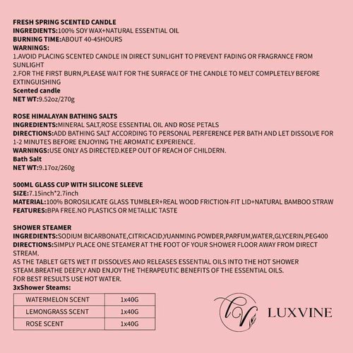Luxvine Best Mom in the World Mothers Day Gifts Set - Gifts for Mom from Daughter Son Relaxing Gifts for Women Set – Gift for Any Occasion – Mom Birthday Gifts Box – Gift Box for Mother's Day