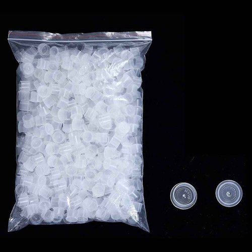 Tattoo Ink Caps Large,1000Pcs White Plastic Disposable Pigment Caps Microblading Makeup Tattoo Ink Cups Caps with Base Sizes 17 Large for Tattoo Ink