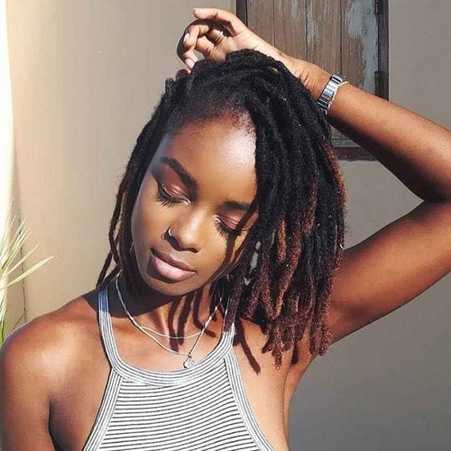 0.6cm 6 Inch Loc Extension Human Hair Thickness Natural Black Full Handmade Permanent Locs Can Be Dyed and Bleached for Women Men Kids Dreadlock Extensions Real Human Hair