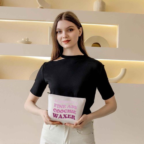 BDPWSS Funny Esthetician Gift Somebody's Fine Ass Coochie Waxer Makeup Bag Coochie Waxer Gift Esthetician Appreciation Gifts (Coochie Waxers)