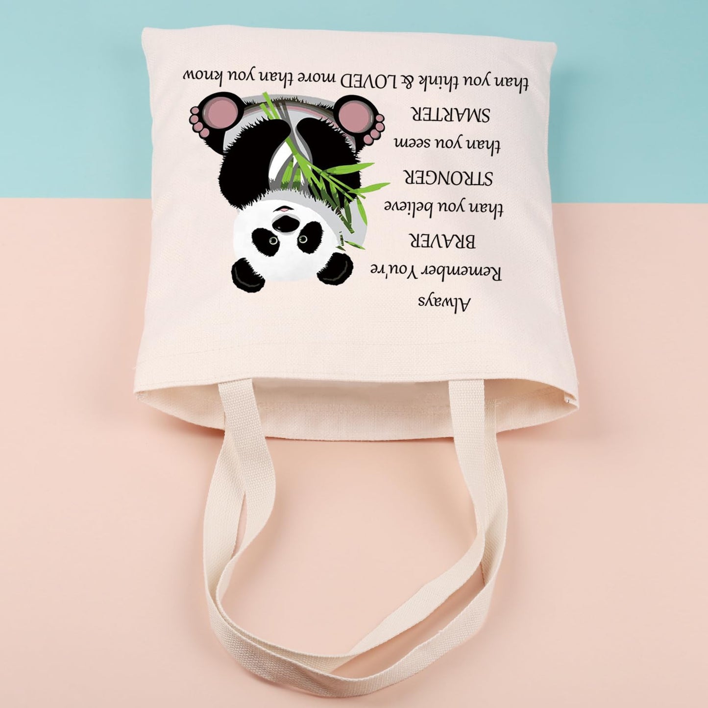 JNIAP Panda Cosmetic Bag Makeup Zipper Pouch Bag Animal Panda Lover Gift for Women Birthday Christmas Day Gift (Panda Tote)