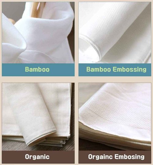 Angel-in-Moms [10 Packs] Organic Cotton Cloth Soft Muslin Gauze Handkerchief Washcloths, Wide Size 14 inch x 14 inch, Facial Cleansing Cloths, Hankies Makeup Remover Towel (Organic Embossing)