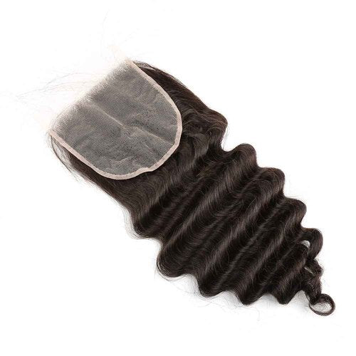 Sent Hair Remy Human Hair 5x5 Lace Closure with Baby Hair Loose Deep Wave Unprocessed Virgin Human Hair Free Part Natural Color 14 inch