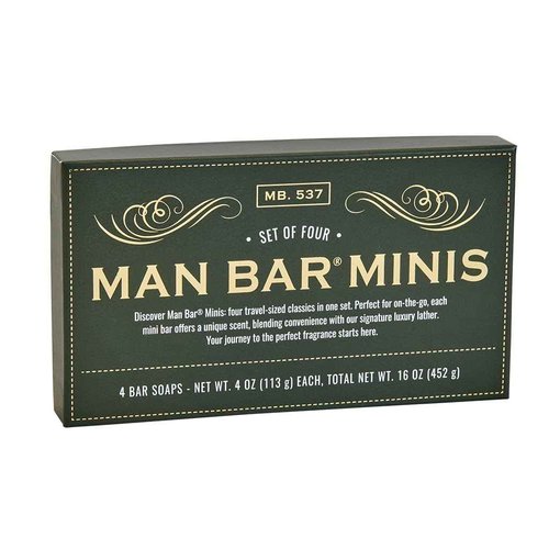 San Francisco Soap Co Man Bar Minis 4-Piece Gift Set - No Harmful Chemicals - Good for All Skin Types - Made in the USA