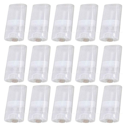 Minsily 20 PCS 15ml Clear Empty Plastic Oval Deodorant Containers Oval Lip Balm Tubes Lipstick Tubes 0.5 Oz Deodorant Sticks Tube Oval Twist-Up Tubes BPA Free for DIY Homemade Crayon Chapstick Holder