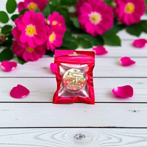 MUSK ROSE Perfume - Eau de Parfum - Solid Balm - Aromatherapy Essential Oils (Rosa Moschata, De Mai, Damascena, White Champaca, Tuberose) - Natural Fragrance - Travel Party Guest Favors Gifts 0.5oz