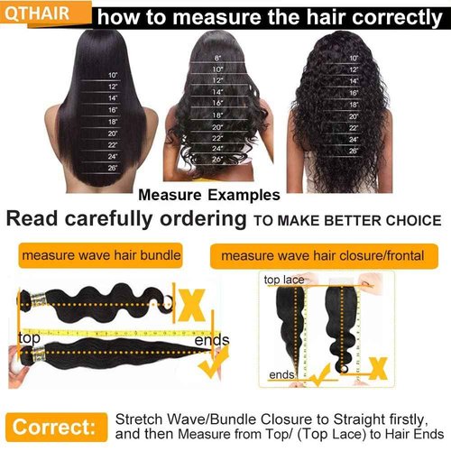 QTHAIR 16A Body Wave 5x5 Transparent Lace Closure 16inch 5x5 Lace Closure 16inch Human Hair Pre Plucked with Baby Hair Lace Closure Natural Black Color for Black Women