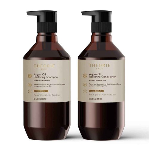 Theorie Argan Oil Ultimate Restoring Conditioner with Argan, Moringa, Grape Seed, and Sage Oil For Normal to Severely Damaged Hair,400 ml