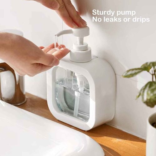Octonyluck Soap Dispenser, Refillable Hand Soap Dispenser for Bathroom and Dish Soap Dispenser for Kitchen Sink, Liquid Soap Dispenser with Waterproof Label, Bathroom Dispenser 17 Oz