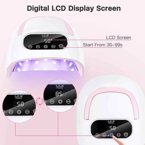 LetGoShop Professional UV Nail Lamp, 168W UV Light for Gel Nails, Nail Dryer with Auto Sensor & 4 Timer Settings Fast Curing Polish, Salon & Home Manicure DIY