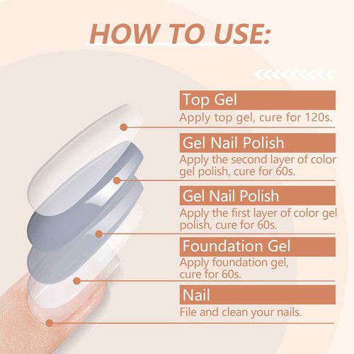 SAVILAND 33PCS Gel Nail Polish Set Classic Glitter White Soak-off U V Nail Polish with Base & Glossy Matte Top Gel French Manicure Nail Art Starter Set for Salon Home & Gifts