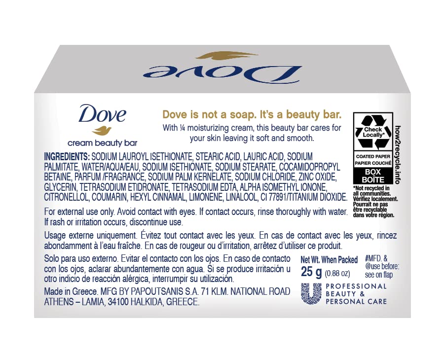 Dove Mini 25g Cream Beauty Bar for Hotels, Motels, Hospitality and Travel Use- Case of 288