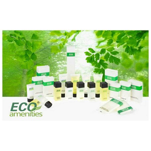 ECO amenities Cotton Rounds Travel Set - Individually Wrapped Cotton Swabs - Disposable Nail File Kit - Bulk Hotel Vanity Kit - 500-Piece Set, White
