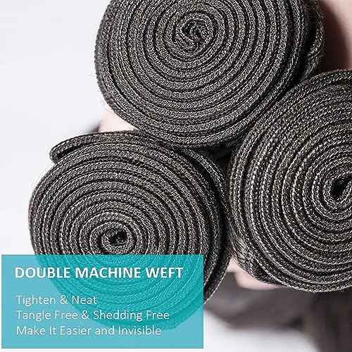 Cirvty 32 Inch Body Wave Bundle Human Hair 1 Bundles Body Wave Bundles 100% Unprocessed Brazilian Virgin Hair Bundles Double Weft Weave Bundles Human Hair Natural Black Color