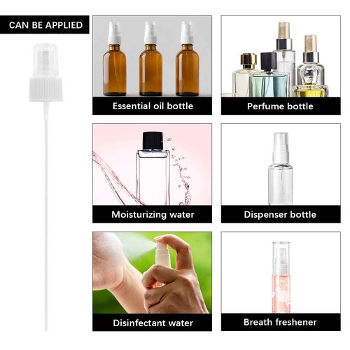 FERCAISH 40 Pcs Spray Bottle Tops Heads, Spray Bottle Replacement Pump Oils Spray Tops Reusable Dispenser Caps Fine Mist Sprayer Cosmetic Spray Bottle(24 Caliber-White)