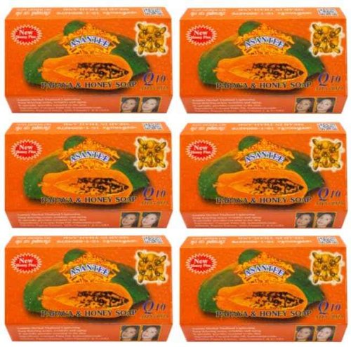 ASANTEE PAPAYA & HONEY Soap 4.40 Oz (Pack of 6)