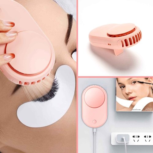 320 PCS Lash Extension Supplies, USB Mini Portable Air Conditioning Blower Handheld Dryer Fan Rechargeable Mini Mirror, Tapes, Tweezers, Eyelash Brushes, Micro Brush in Organizer Bag