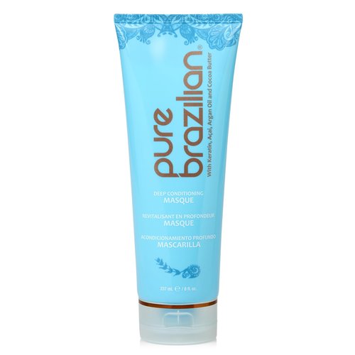 Pure Brazilian Deep Conditioning Masque with Brazilian Keratin, Acai & Arginine, Deep Conditioner Hair Treatment, 8 Fl Oz