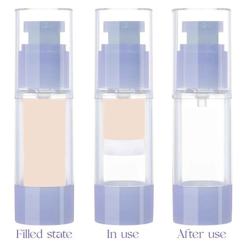 RONRONS 1oz 30ml Airless Pump Bottles, Refillable Leak Proof Travel Pump Bottle Toiletry Cosmetic Skincare Containers for Lotion Toner Gel Foundation (3 Pieces)