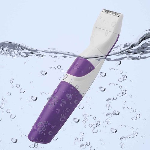 ZJchao Bikini Trimmer and Shaver for Women, 2 in 1 Waterproof Portable Safe Epilator Hair Removal Trimmer for Women Pubic Hair Face Leg Eyebrow Nose Lip Body, Purple