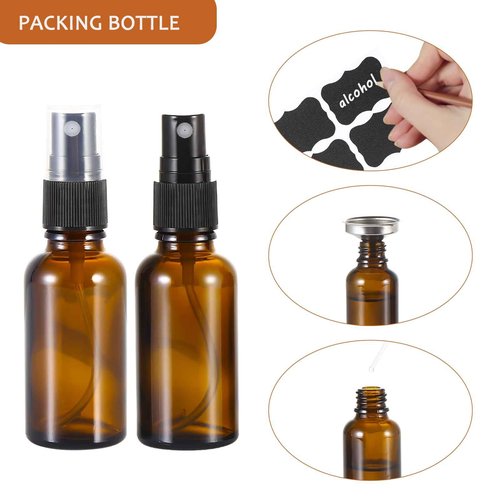 ALIFEIA 1 oz Amber Glass Spray Bottles,Small Empty Fine Mist Refillable Travel Spray Bottle for Cleaning,Perfume,Aromatherapy,Cosmetic Sprays,Hair,Essential Oils with Fine Mist Dispenser（3 Pack）