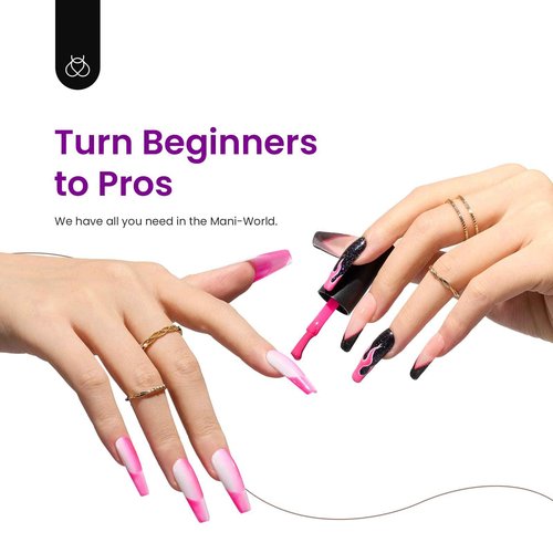 Beetles Poly Nail Extension Gel Kit with UV Lamp+Beetles Neon Gel Nail Polish Set 6 Colors Glitter Purple Pink Black