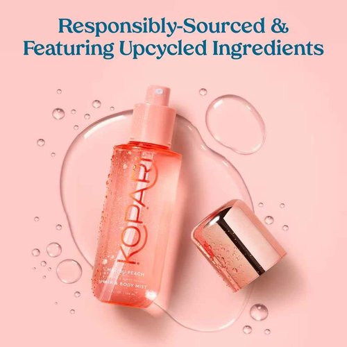 Kopari Hair & Body Mist Malibu Peach, Long-Lasting Playful Vibrant Tropical Scent, Warm Floral Fragrance, Blend of Peach with a Kiss of Jasmine, 4 oz