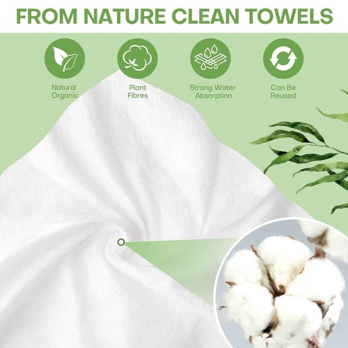 Fancyou Compressed Coin Tissue for Travel 500 Pcs with 4 Carry Cases, Thicken 100% Cotton Disposable Face Cloths, Compact Mini Portable Facial Towel Disposable Washcloth for Camping Home Beauty Office