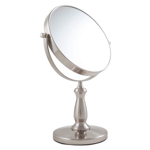 Zadro 9" W x 13" H Round Non-Lighted Makeup Mirror 8X 1X Magnifying Makeup Mirrors Rotating Head Makeup Mirror for Desk