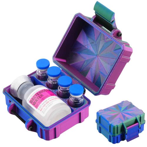 Vial Guard Storage Hard Case for 3ml, 5ml, 10ml, 30ml Vials, Secure Holder Multiple Sizes (Metalic, 4 x 3ml 1 x 30ml)