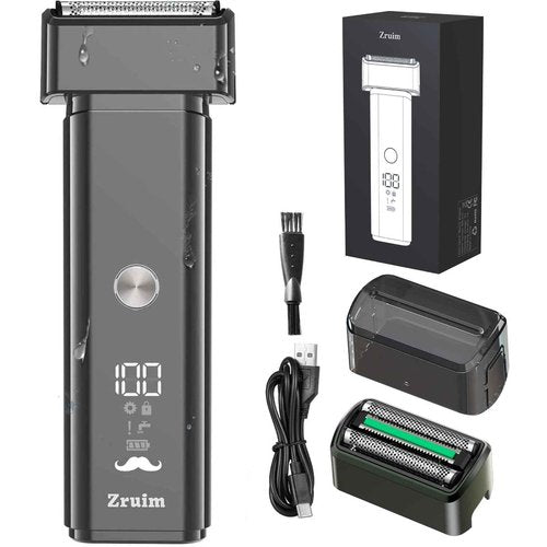 Electric Razor for Men Face,2 Adjustable Speeds Foil Shavers for Men for Beard/Face Beard Trimmer Waterproof Wet & Dry with 3 Floating Blade LED Display USB-C Fast Rechargeable for Travel Home
